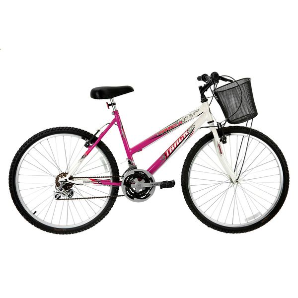 Bicicleta Track&bikes Marbela Aro 26 Rígida 18 Marchas - Branco/rosa