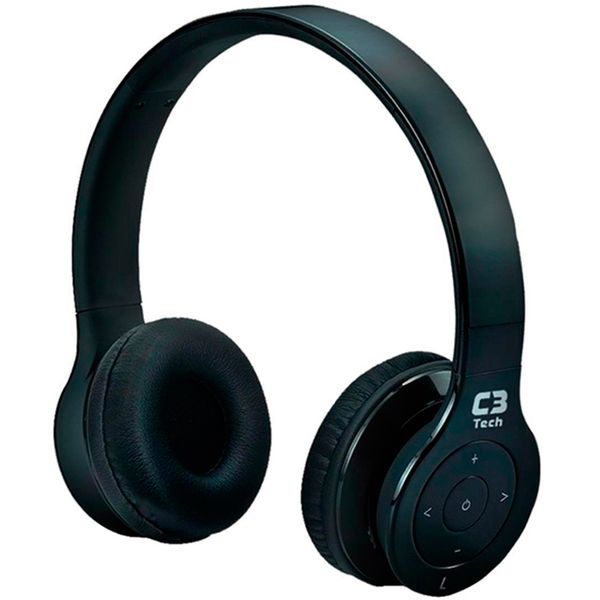 Fone de Ouvido Headphone Bluetooth Estéreo Preto C3 Tech H-w530b